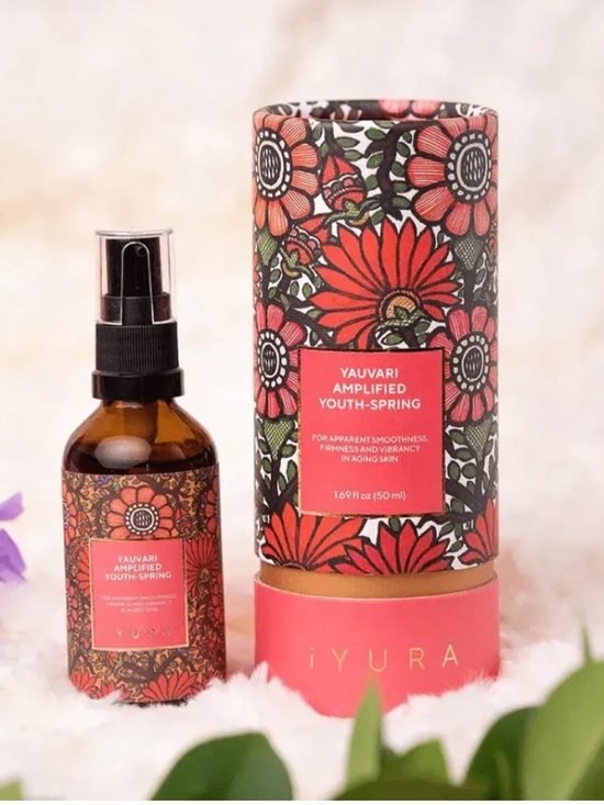 Iyura Other - Yauvari Youth Spring Face Oil - Pink & Coral Floral Bottle
